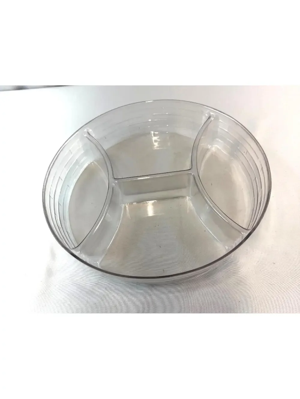 Longaberger Round Divided Basket Protector #41432 Clear Plastic Insert EUC